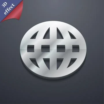 Globe, World map geography icon symbol. 3D style. Trendy, modern design with spa Illustrazione stock