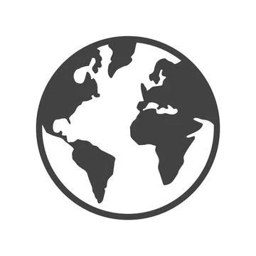 Globe world map icon flat vector illustration Stock Illustration