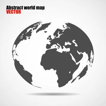 Globe world map isolated on white background, planet earth Stock Illustration