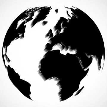 Globe world map isolated on white background, planet earth Stock Illustration