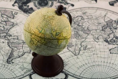 Globe on the world map. Stock Photos