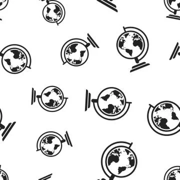 Globe world map seamless pattern background. Business concept vector illustra Illustrazione stock