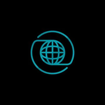 Globe world in round circle, vector symbol design Stock Illustration