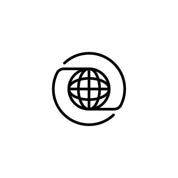 Globe world in round circle, vector symbol design Illustrazione stock