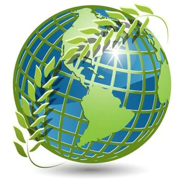 Globe in wreath Stock Illustration