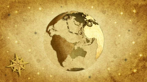 The globe.Retro style. Stock Footage