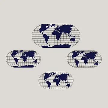 Globes of Earth Flat Illustration. Globe icon illustration Stock Illustration