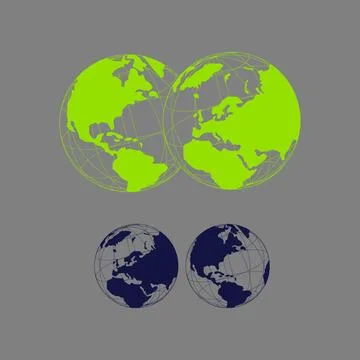 Globes of Earth Flat Illustration. Globe icon illustration Stock Illustration