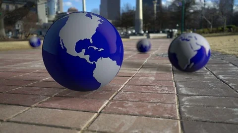 Globes on the ground Stock Footage 72989545