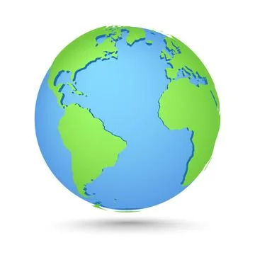 Globes icon. World map. Planet with continents Stock Illustration