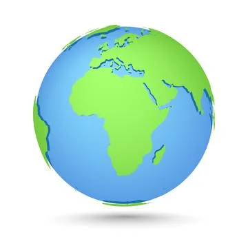 Globes icon. World map. Planet with continents Stock Illustration