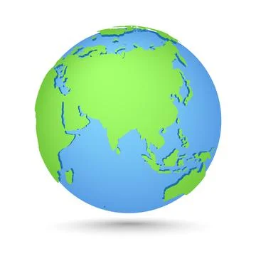 Globes icon. World map. Planet with continents Stock Illustration