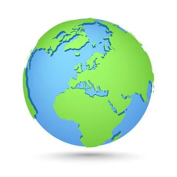 Globes icon. World map. Planet with continents Stock Illustration