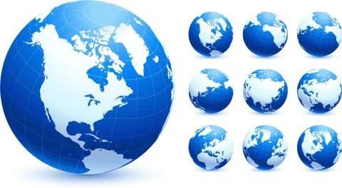 Globes Original Vector Illustration Stock Illustration