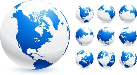 Globes Original Vector Illustration Stock Photos