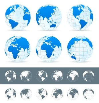 Globes set - illustration Stock Illustration