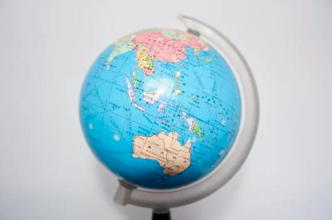 Globes of white background Stock Photos