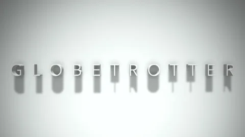Globetrotter 3D title animation with shadows on a white background 動画素材 297819643