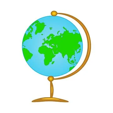 Globus isolated on white background. Globe with stand. World on globus. Stock Illustration