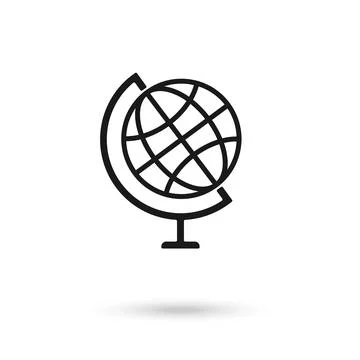 Globus line icon concept. Globus flat vector symbol, sign, outline illustra.. Stock Illustration