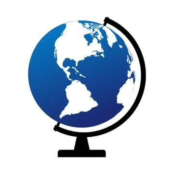 Globus map icon, Earth globe symbol, travel to world, plated for web, logo, w Stock Illustration