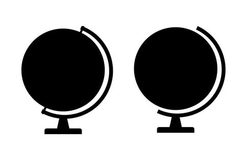 Globus map icon, Earth globe symbol, travel to world, plated for web, logo, w Stock Illustration