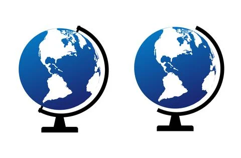 Globus map icon, Earth globe symbol, travel to world, plated for web, logo, w Stock Illustration