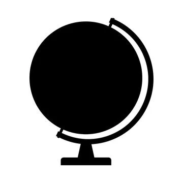 Globus map icon, Earth globe symbol, travel to world, plated for web, logo, w Stock Illustration