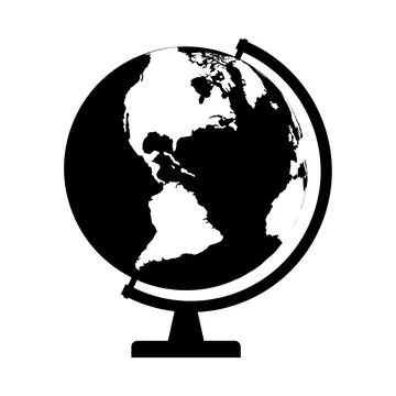 Globus map icon, Earth globe symbol, travel to world, plated for web, logo, w Stock Illustration