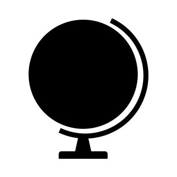 Globus map icon, Earth globe symbol, travel to world, plated for web, logo, w Stock Illustration