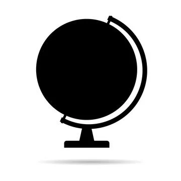 Globus map icon, Earth globe symbol, travel to world, plated for web, logo, w Stock Illustration