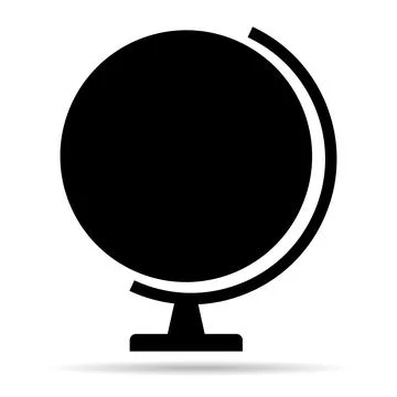 Globus map shadow icon, Earth sign globe symbol, website design concept vecto Stock Illustration