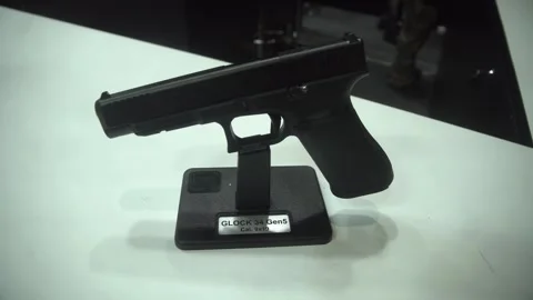 Glock firearms showcased 動画素材 340528297