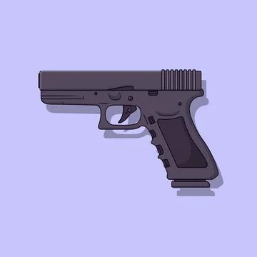 Glock Vector Icon Illustration. Handgun Vector. Flat Cartoon Style Suitable.. Stock Illustration
