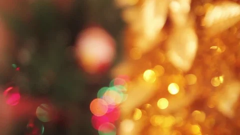 Gloden Branches Of Christmas Tree Stock Footage 70820346