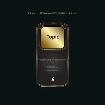 A gloden Vector buttons or symbol templates elements, icon, charts Vector tem Stock Illustration