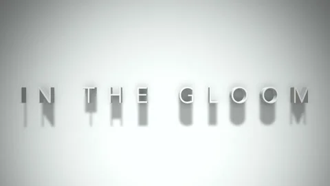 In the gloom 3D title animation with shadows on a white background 動画素材 297906057