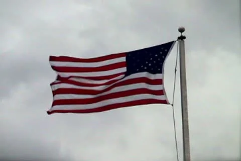 Gloomy American Flag Stock Footage 9031622