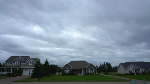 Gloomy Clouds over PEI Stock Footage 129219129