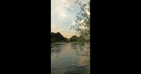 A gloomy day along the Ticino river Stock Footage 300402053