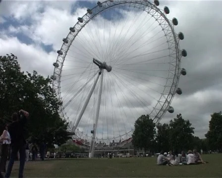 Gloomy Day at London Eye, London England GFSD Stock Footage