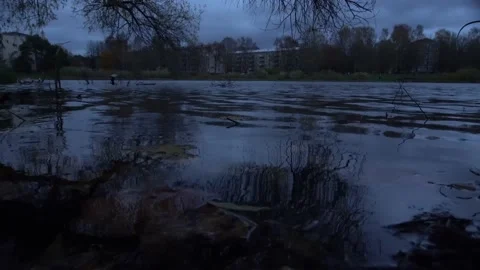 Gloomy lake Stock Footage 164560251