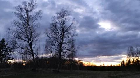 Gloomy landscape in the countryside.  Stock Footage 151680733