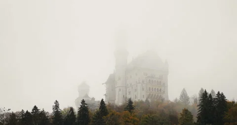 Gloomy Neuschwanstein Castle Stock Footage 101549863