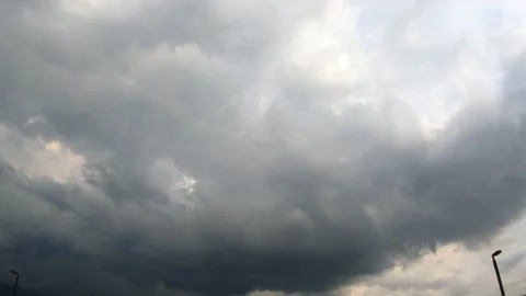 Gloomy rain clouds, nimbus clouds moving fast in time lapse. Stock Footage 152411748