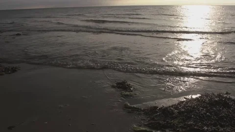 Gloomy sea waves Stock Footage 78639077