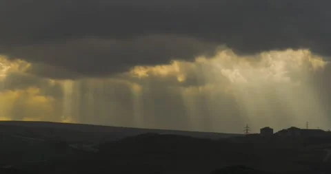 Gloomy Sky and Rays of Light Stock Footage 331943897