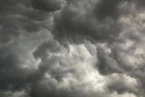 Gloomy sky preceding storm with dark clouds Stock Photos