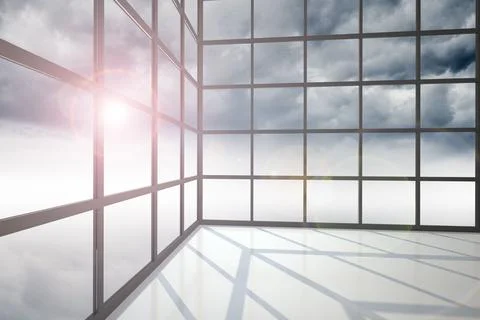 Gloomy sky seen through windows Stock Illustration