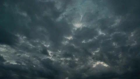 Gloomy weather with the cumulus clouds floating on the sky. Stock Footage 148782890